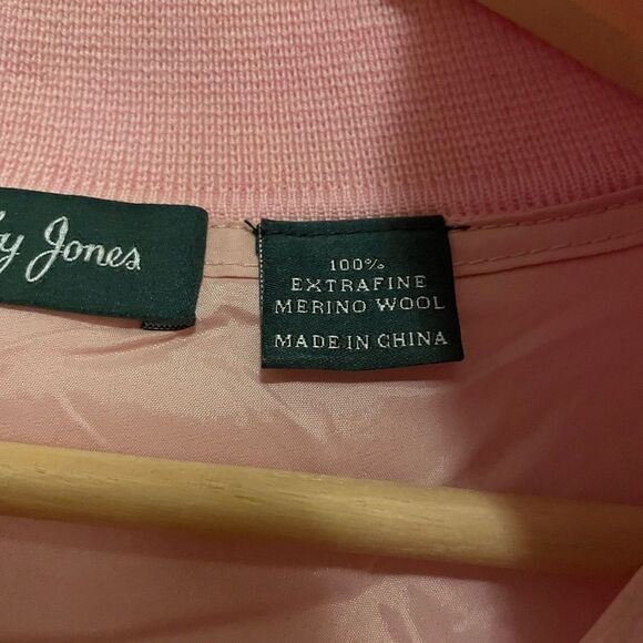 NEW BOBBY JONES golf merino wool 3/4 zip pullover medium pink - Picture 3 of 4